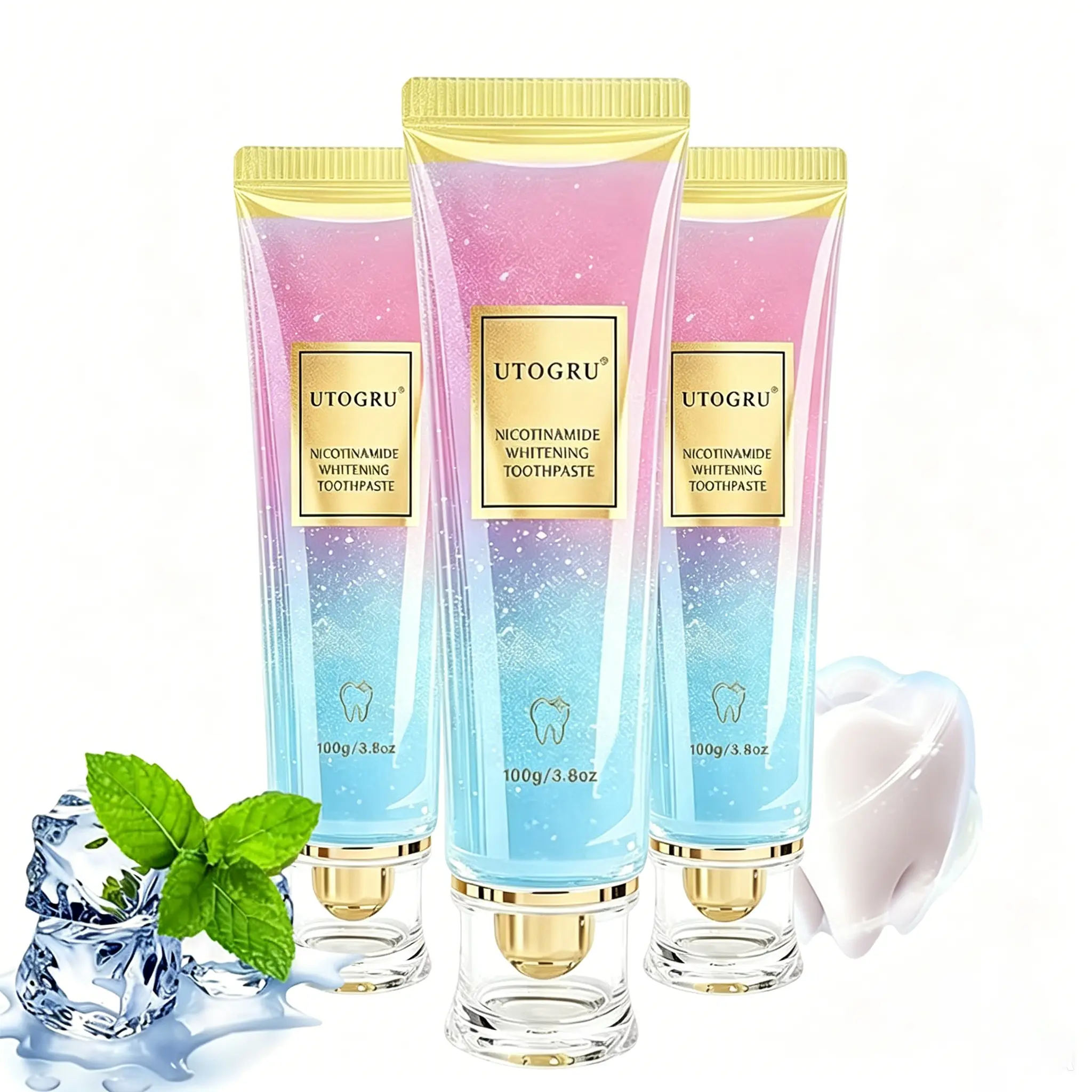 Toothpaste's newest fast-actingwhitening formula -derived from natural aloe and mint extracts-Niacinamide Teeth Whitening Toothpaste Oral