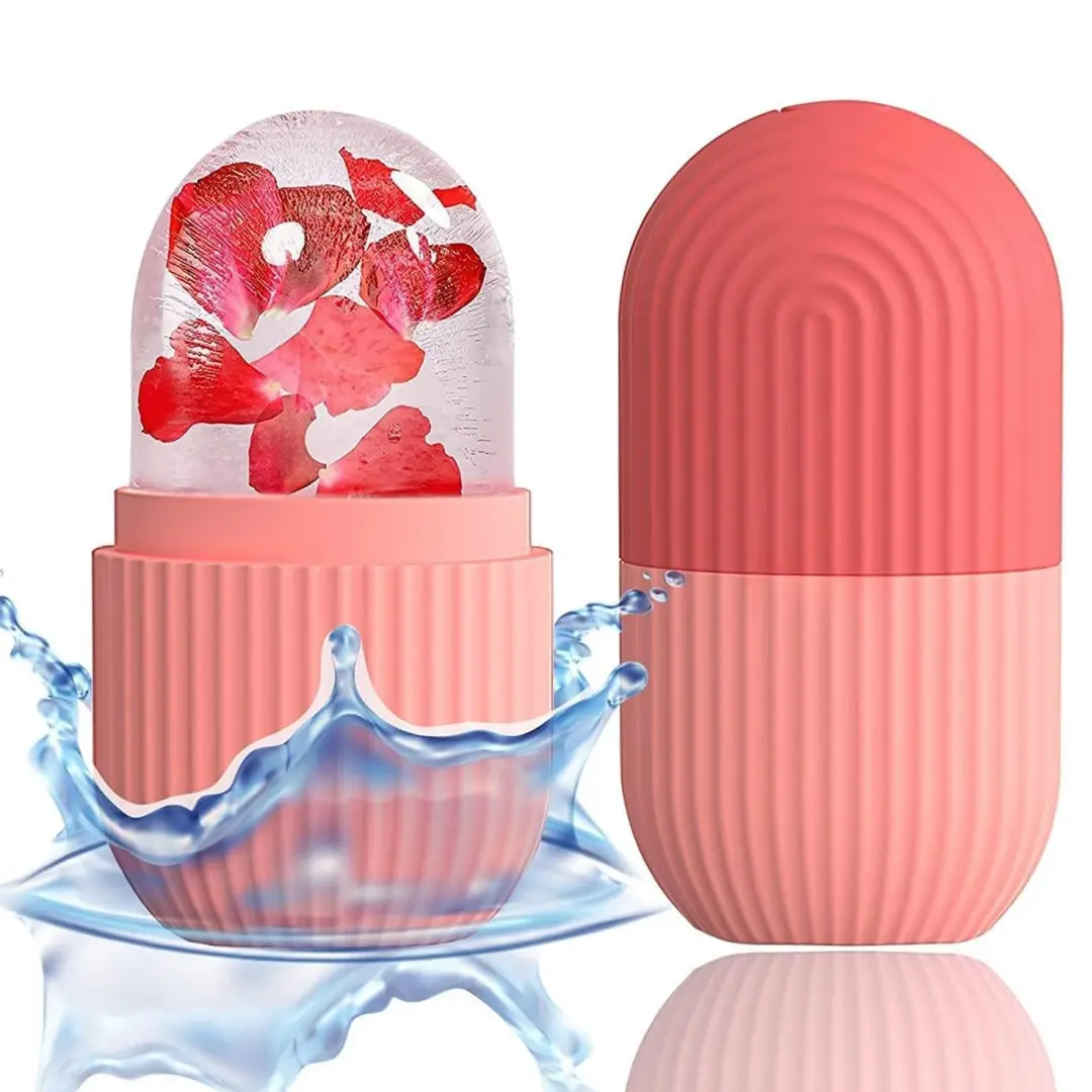 LMMAKE 1Pc Ice Roller For Face And Eye, Silicone Ice Facial Roller Ice Holder, Face Ice Mold Skin Care, Face Icers Reusable Ice  Roller For Shrink Pores Anti Wrinkle Reduce Puffiness, With A Stainless Steel Head For Lasting Cool And Gentle Skin Contact