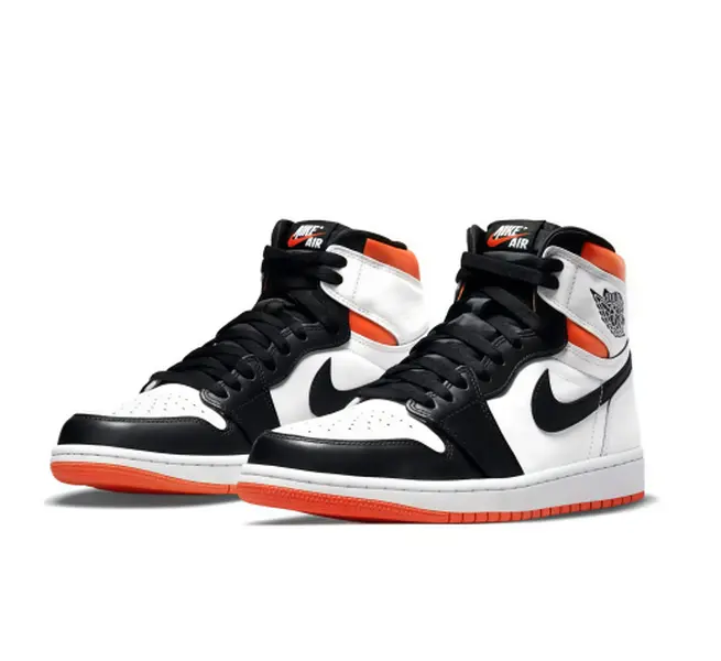 AJ1 High Electro Orange Unisex High Top Sneakers Premium Leather Athletic Shoes Daily Walking Skate Sneakers