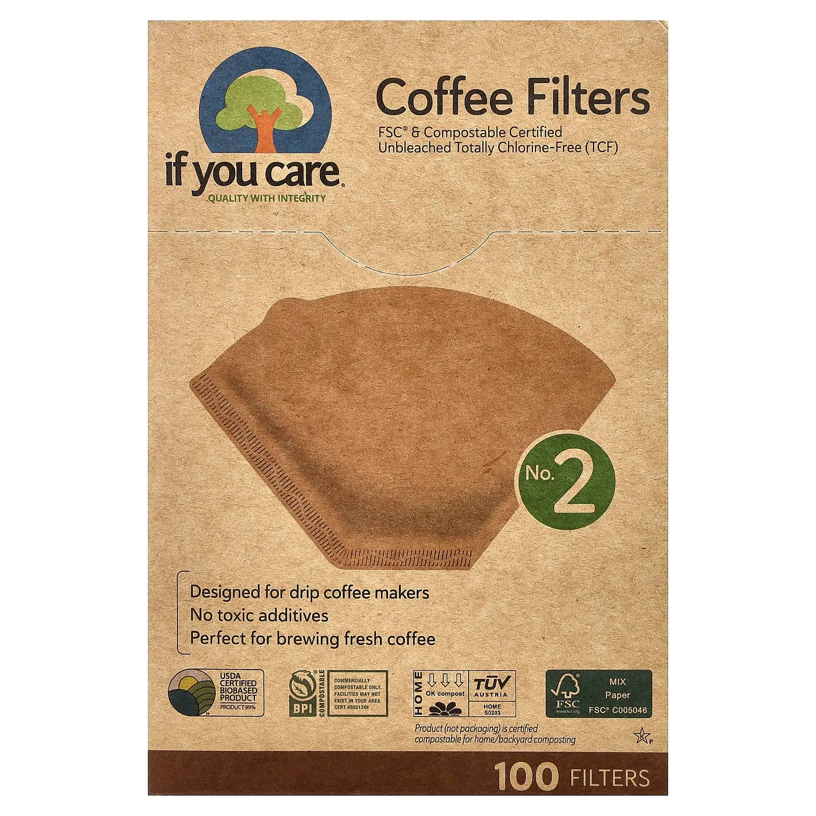 If You Care Coffee Filters, No. 2 , 100 Filters