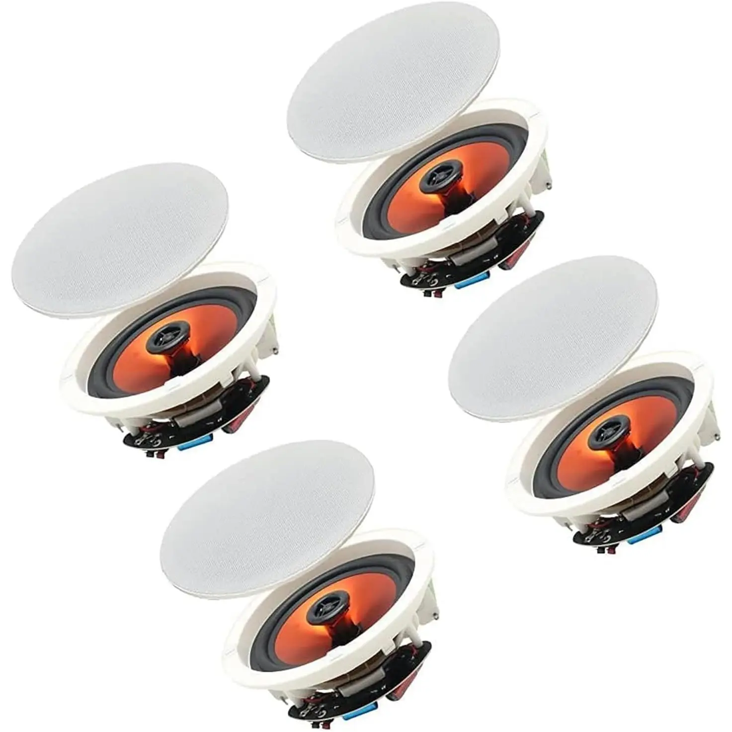 Herdio 6.5" 600 Watts Bluetooth Ceiling Speakers Wireless Home Recessed Speaker System for Indoor Kitchen Home Theater Bedroom Office Covered Patio 4 Speakers - Audio
