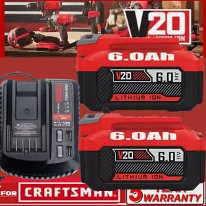 2025new 20 Volt For Craftsman V20 6.0Ah Li-ion Battery / Charger CMCB205 CMCB204 CMCB202 Portable Electrical