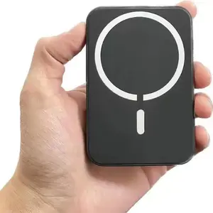 5000mAh magnetic power bank, wireless portable charger, supports fast charging, compatible with iPhone 17/16/15/14/13/12/Plus/Pro Max, compact and portable, can charge smartphones.