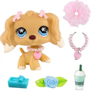 Mini Pet Shop Cocker Spaniel Party Gift Pack, Cute Accessories, Collectible Imagination, Collectible PVC Figure, Birthday Christmas Halloween Gift