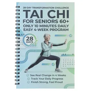 Senior Tai Chi Health Book, 28-Day Challenge, Daily 10-Minute Routine, Spiral Bound Easy Flip Pages, Health Tracker Manual, Mother's Day Gift, Planner Notebook