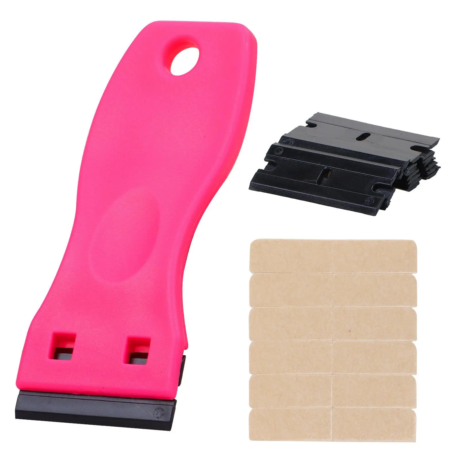WENNALIFE Tape Remover Scraper Tool Razor Blade with 10 Replacement Blades & 6 Tape-Tabs Non-Scratch Tape in Extensions tool Adhesive-Remover for Cleaning #TikTokShopSummerSale