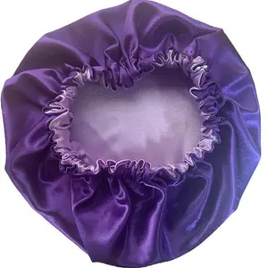 Purple Reign Satin Reversible Bonnet - Versatile Hair Protection Bonnet with Elastic Band for Comfort & Style