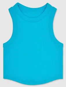Turquoise Cropped Racer Back Tank
