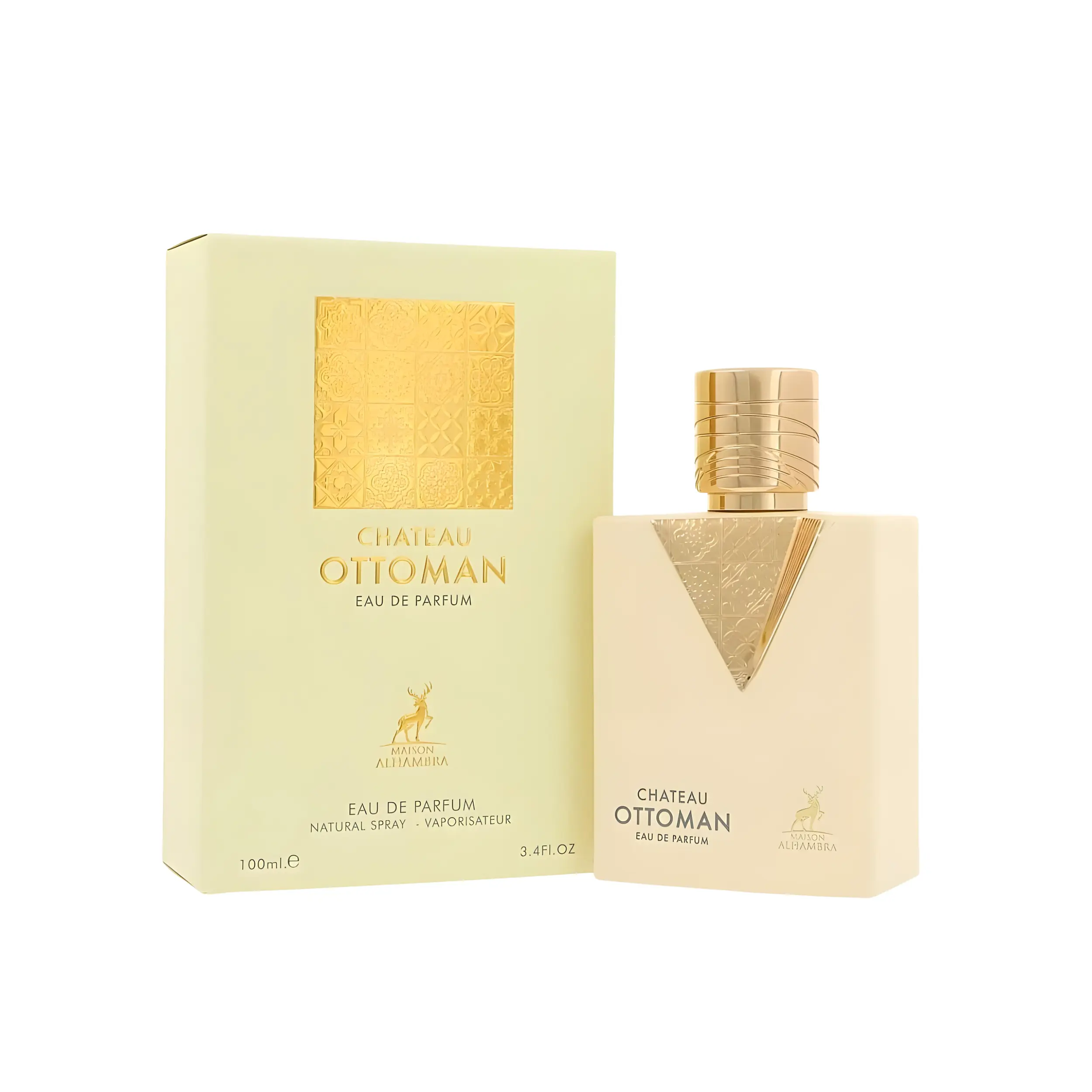 Maison Alhambra Chateau Ottoman Eau de Parfum (Edp) for Men - Aromatic Citrus Woody Long-Lasting Amber Vanilla Daily Wear Fragrance, 3.4 fl oz (100ml) Boxed Luxury Men's Fragrance Bottle, Single Item
