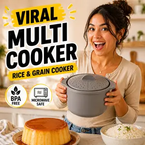 Smooth Multi-Use Cookware - BPA-Free Microwave Rice Cooker, Viral Flan Mold, Pasta & Vegetable Steamer, Dessert & Custard Maker, Kitchen Gadget