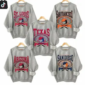 [Sale off 50%] Vintage 90s Baseball Sweatshirt - Sport Grey Color, Retro All Teams Graphic Crewneck Pullover  G7I