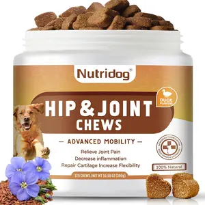 Nutridog Joint Care Chewables - High in Glucosamine, Omega 3 & Turmeric, 120 Tablets, Active Supports Mobility for Senior Pets