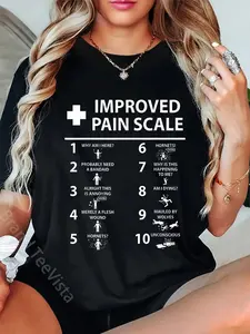 100% Cotton Unisex Improved Pain Scale Healthcare Nurse Pain Level Chart Doctor T-Shirt