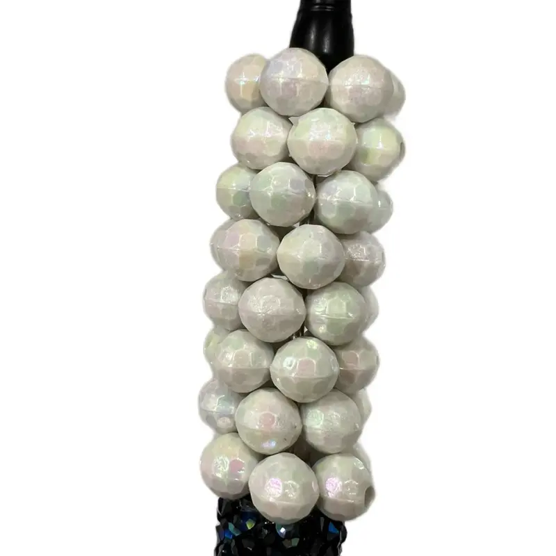 White UV Flash Spacer Frame Beads, 21.5mm Wide Hole, 50pcs Diy Beads Assortment for Beadable Pens & Diy Jewelry Decoration