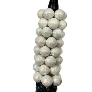 White with UV flash Spacer Beads Frame Bead 21.5mm 50pcs for beadable pens wide hole versatile Diy Jewelry Decoration