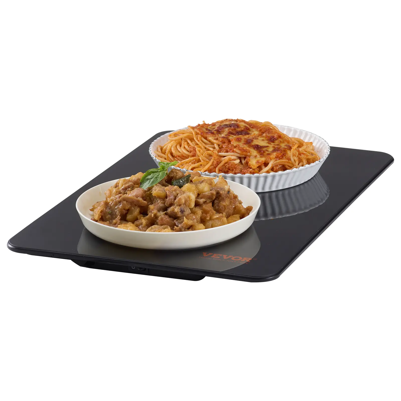 VEVOR Electric Warming Tray - 16.5"x11" Portable Tempered Glass Heating Tray with 65-90℃ Temperature Control, Lightweight and Easy to Carry Home Metal Switch Appliance for Family Gatherings, Dinner, Entertaining