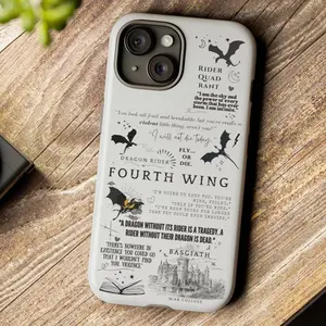 Black and Gold Marble Fourth Wing Dragon Protective Smartphone Cover - Durable iPhone 17 Accessory, Bookish Gift for Book Lovers, Fourth Wing Merch