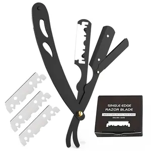 Professional Straight Edge Razor for Men – Close Shave Shavette for Beard Shaping & Barber-Style Grooming