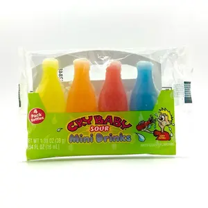 Cry Baby Sour Mini Drinks (4pk) - Wax Bottles - Sweet, Candy tiktok Snack sour candy Bonbon cry baby sour snack wax bottle wax candy  Chewy Vintage