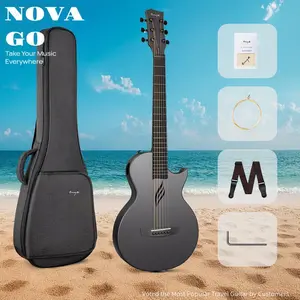 【Enya Nova Go Travel Guitar】Carbon Fiber Guitar 1/2 Size Acoustic Lightweight Waterproof One-Piece Body for Beginners & Adults Outdoor Adventures Camping Beach acoustic guitar