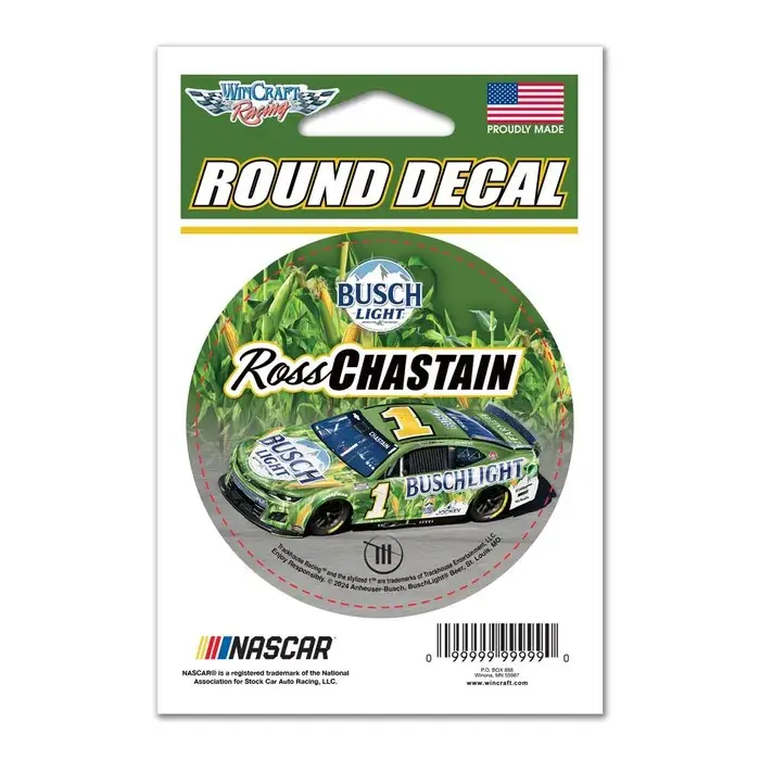 Ross Chastain Trackhouse Racing Round Vinyl Decal 3" x 3"