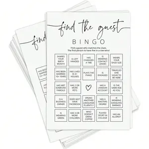Bingo Game Card for Wedding Gift Reception, Simple Design Bingo Game for Bride's Gift Party, Fun and Easy-To-Use Bingo Cards, Bingo Card Games