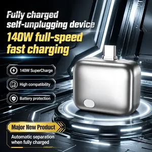 Automatic battery disconnection when fully charged, 140W fast charging, AI recognition for automatic power-off, overcharge protection for mobile phones, intelligent power-off battery protector, compatible with both Apple and Android.