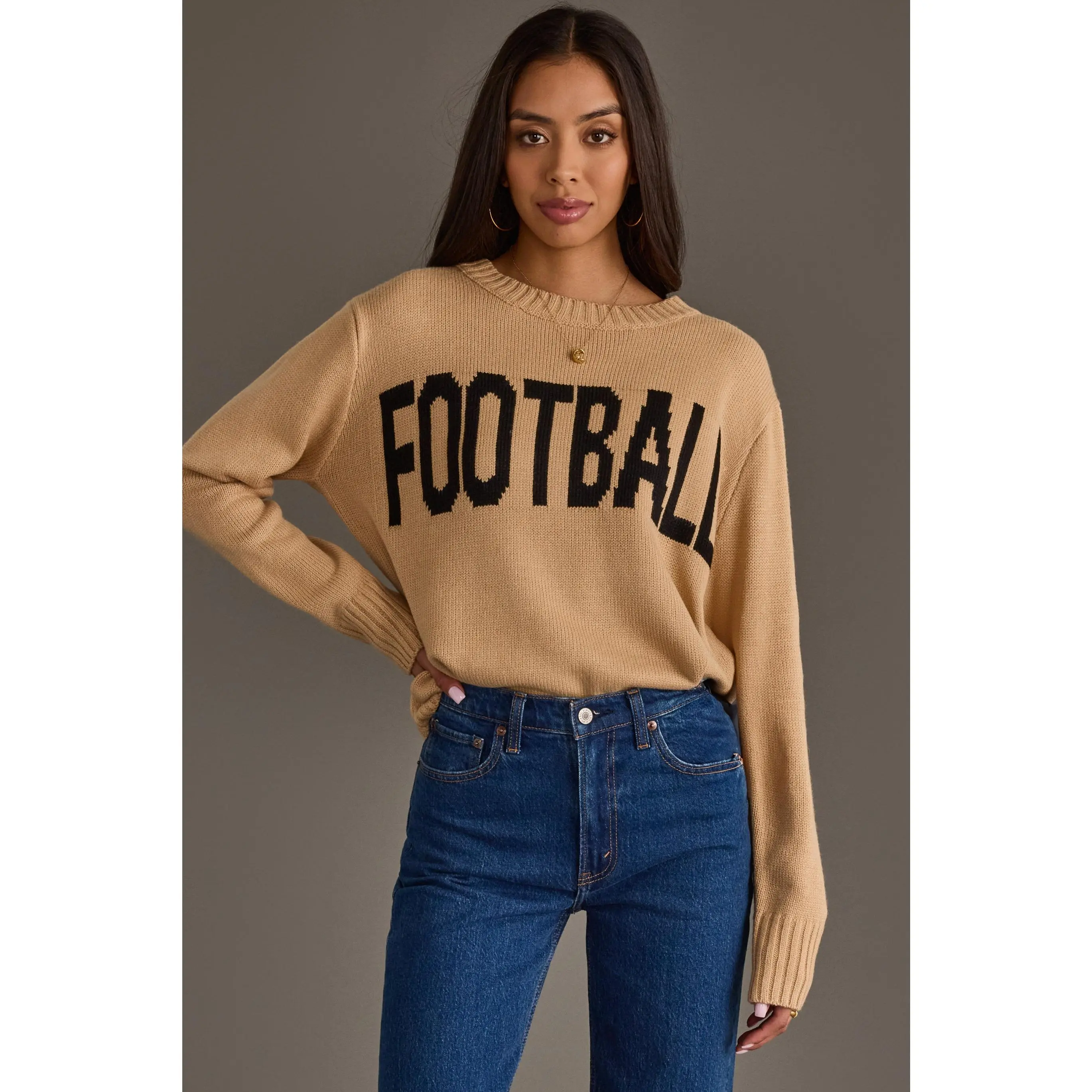 Tan Football Sweater Tan Football Sweater