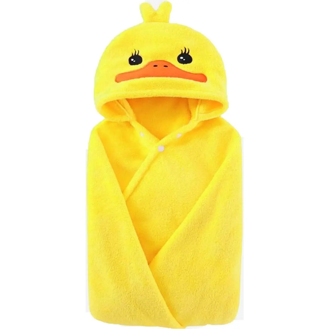 Toddler Bath Towel Baby Towels with Hood 27.5"X55" Ultra Absorbent Soft Bathrobe Blanket Kids Shower Towel  Girls and Boys(Bright Yellow Duck)