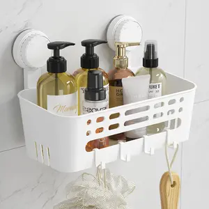 Shower Caddy Suction Cup, Removable Shower Shelves, NO-Drilling Bathroom Organizers and Storage Rack for Shampoo Strong Vacuum Suction
