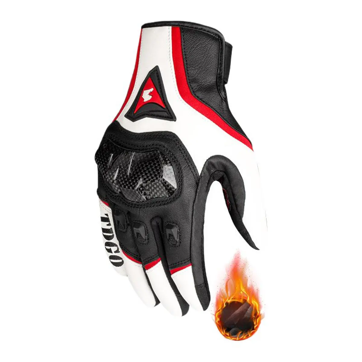 Men's Vintage Leather Motorcycle Gloves, Cold Resistant Motobike Riders Gear, Windproof Winter Thermal Wear for Biking