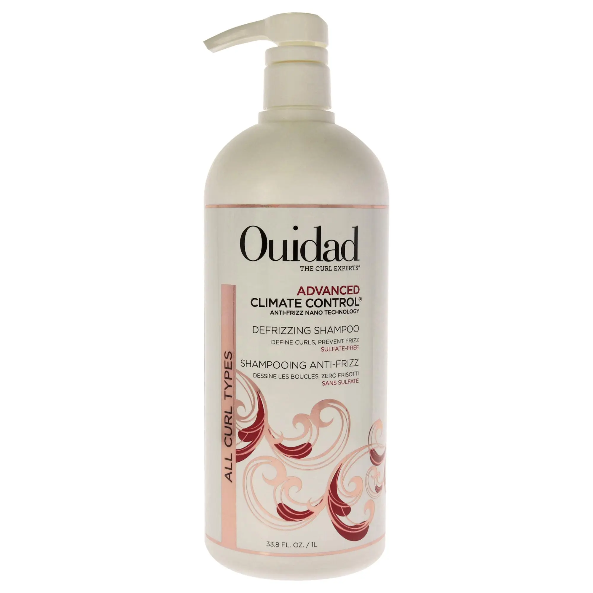 Ouidad Advanced Climate Control Anti-Frizz Unisex Haircare Shampoo - Smoother Hair Result, 33.8 fl oz Single Bottle