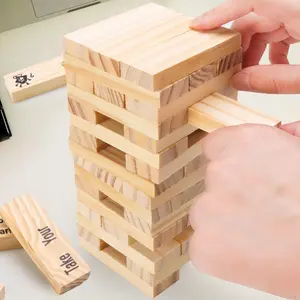 Woody Block Tower Game for Dating & Couples High-QualityWood Stacking Game for Party Valentine's Day Gift Family Fun