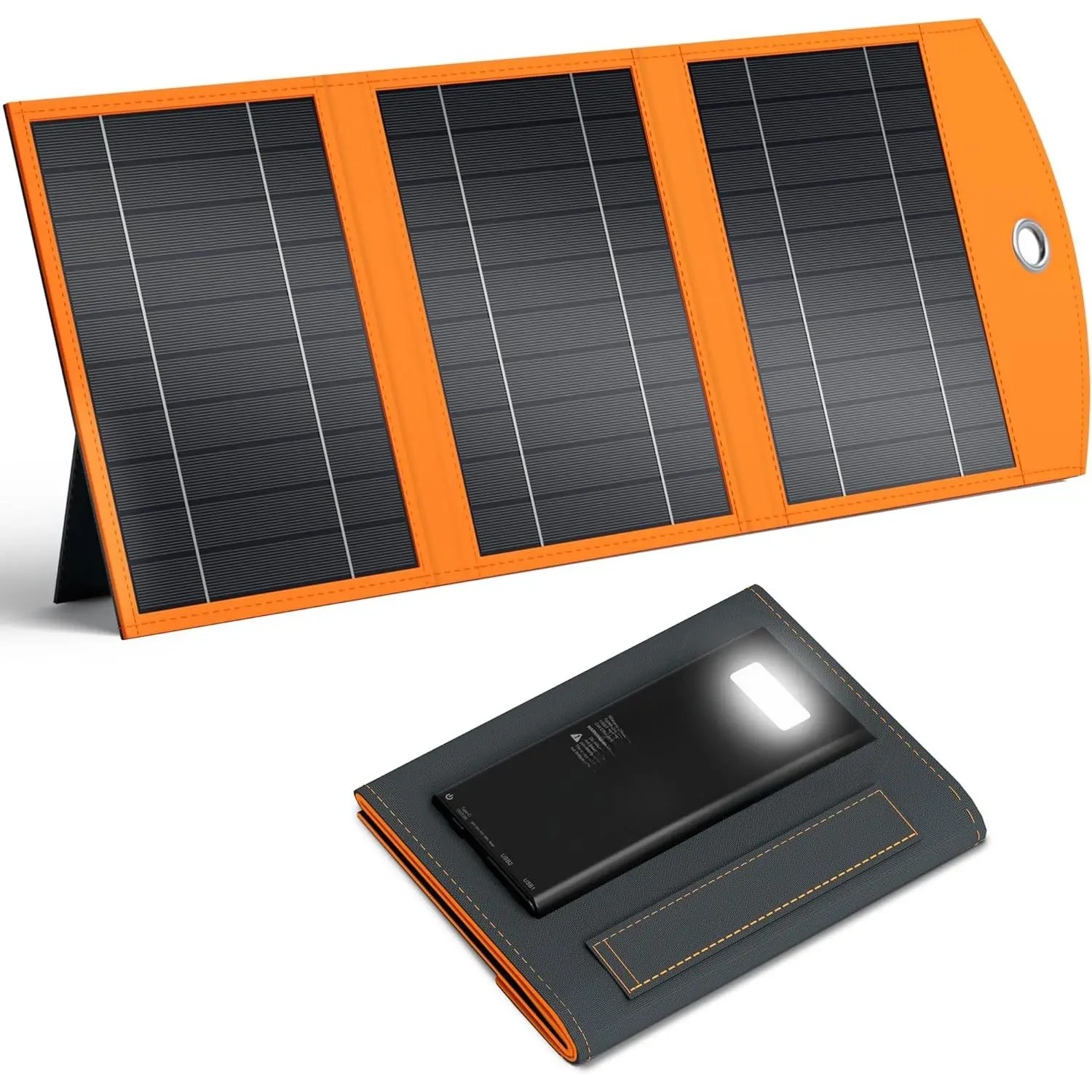 30W Foldable Solar Panel Charger - Ultra Portable Solar Panel Power Banks, Super Charge Power Banks, 1 Type-C & 2 USB-A Ports, IPX5 Waterproof, for Phones & Tablets, Camping Outdoor Use