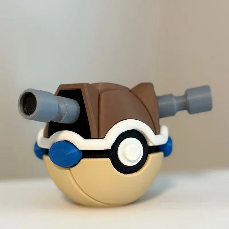 #0009 Blastoise Ball - Made to Order, 3D Printed Pokeball Figure, High-Quality PLA, Decor Collectible