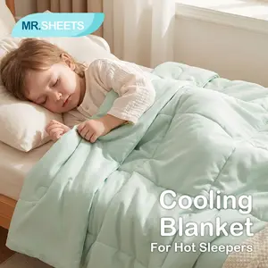 NTBAY Cooling Blanket for Hot Sleepers – Lightweight Summer Cooling Blanket with Double-Sided Q-Max 0.45 Fabric, Soft Breathable Bed Blanket