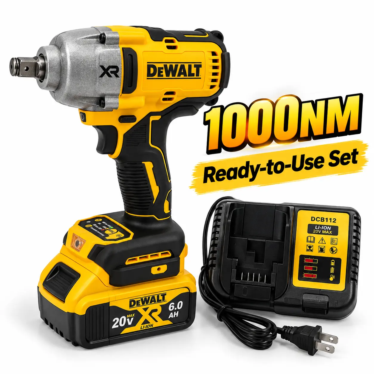 DEWALT DCF900 Impact Wrench 1/2" Inch High Torque With Hog Ring Anvil Brushless Cordless Wrench