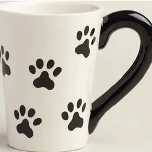 Surprise 3D Dog Coffee Tea Mug with Small Puppy Inside White and Black - 10 Oz
