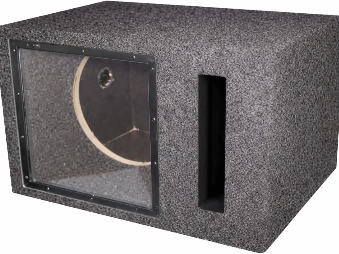 Automotive Bandpass Subwoofer Enclosure with Plexiglass Siding, 5/8 Inches Thick MDF Wood & Silicon Build, Ported Design for Single/Dual Subwoofers, Higher Dynamic Output Deep Bass, Car Audio Lights & Boombox Compatible