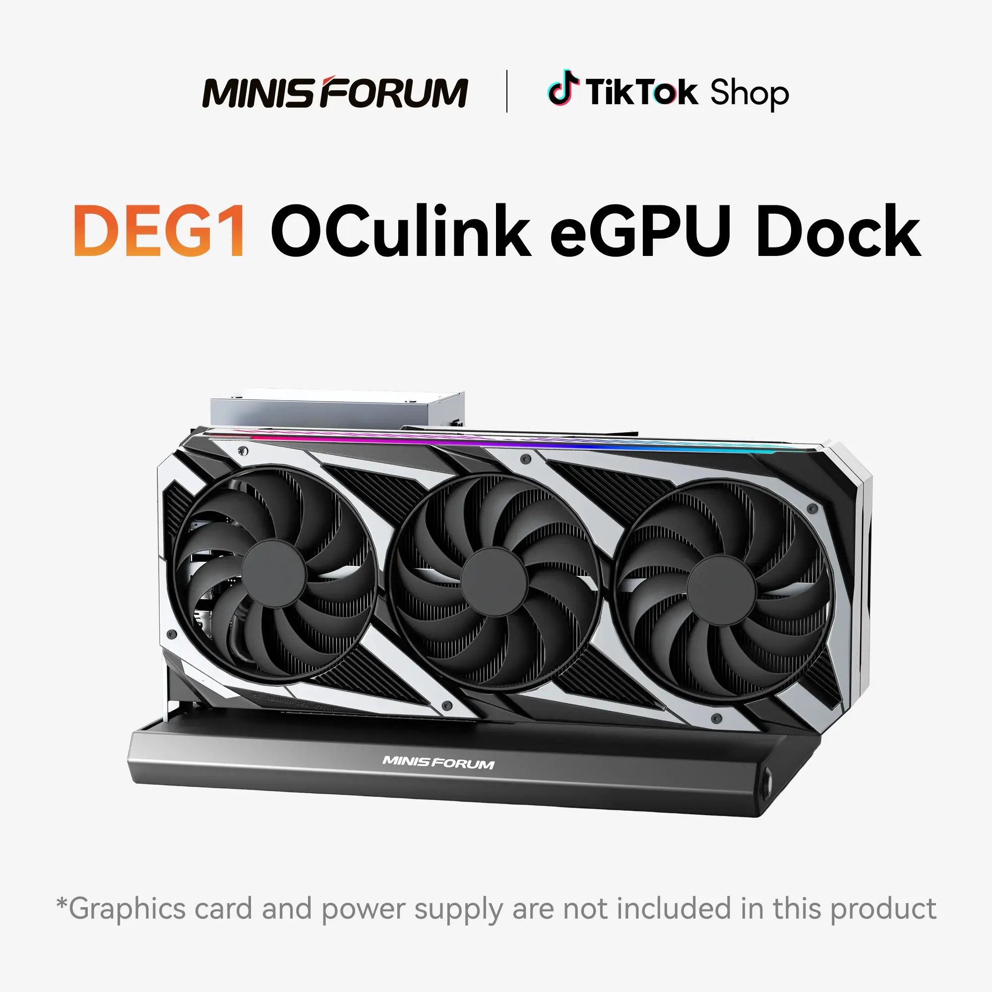 MINISFORUM DEG1 External GPU Dock Station, Mini eGPU Enclosure for RTX 4090, AMD RX 7900 XTX, Support ATX/SFX Standard Power Supplies, Oculink Interface Graphics Dock Station