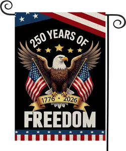 250 Years Anniversary Garden Flag,250th Anniversary USA Patriotic Banner Double-Sided with Eagle Design, 1776-2026 Commemorative,250 Anniversary USA Flag Hanging Decor for Garden Room House Welcome Photo Backdrop