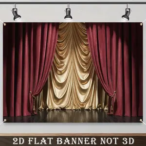 2D Flat Banner, 1pc Theater Stage Curtains Popular Backdrop, Without Electricity Perfect For Celebration, Home Family Party Decoration and Outdoor Holiday Decorations