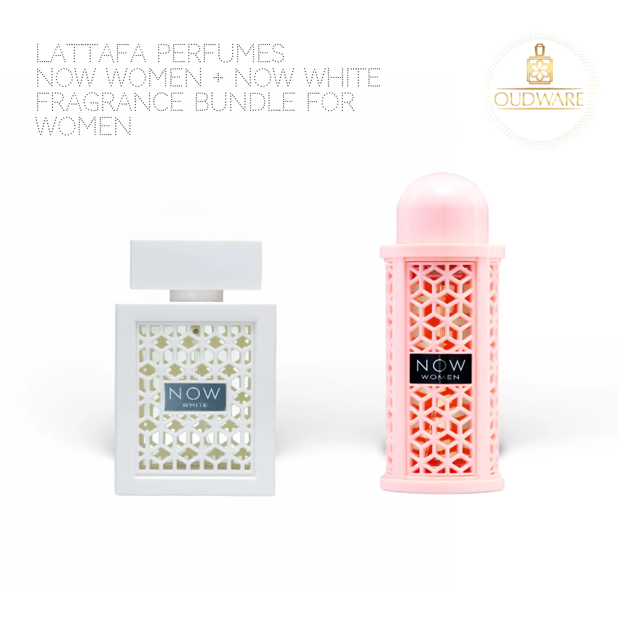 Lattafa Now Women + Now White EDP Fragrance Floral Scents Perfume Multi-Pack, 100ml (3.4 fl oz/3 to 3.9 fl oz) Long-Lasting Everyday Wear Value Gift Bundle for Women