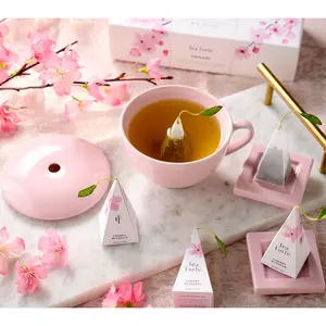 Tea Forte 10-ct Hanami Pyramid Tea Infusers w/ Cup & Tea Tray