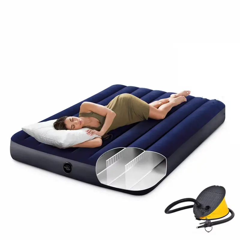 builtin  pump air  bed Ultralight Double Inflatable Camping Pad cot rv bunk medium firm inflatable  sleeping  pad corner anchor Heavy-Duty 10" Air Mattress with Built-In Pump 300lb Weight Limit Portable Inflatable Bed for Travel Camping ViralProduct MustH