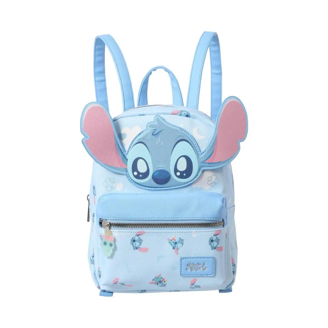 [Back to school] Disney Stitch 3D Small Backpack Cute Anime Shoulder Bag Cartoon Travel Daypack PU Leather Mini Bookbag Aesthetic Gift for Teens Boys Girls Women,Kawaii Bookbag for School, Travel 7.87"(L) x3.93"(W) x9.84"(H)