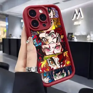 Cool new anime 'D-Demon Slayer' creative phone case, drop-resistant design, compatible with iPhone 17/16/15/14/13/12/11/X/XS/XSMAX/12.13MINI/17E, fully covered shockproof soft protective case, suitable as a holiday gift for friends, family, or yourself, A