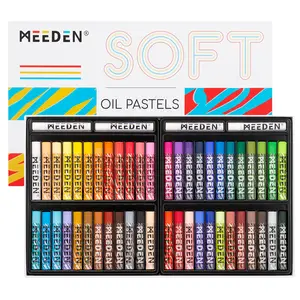 MEEDEN Soft Oil Pastels Set: 48 Colors with Extra 4 White Oil Pastels for Artists Beginners- Vibrant Oil Pastel Crayons for Art Painting, Blending, Layering