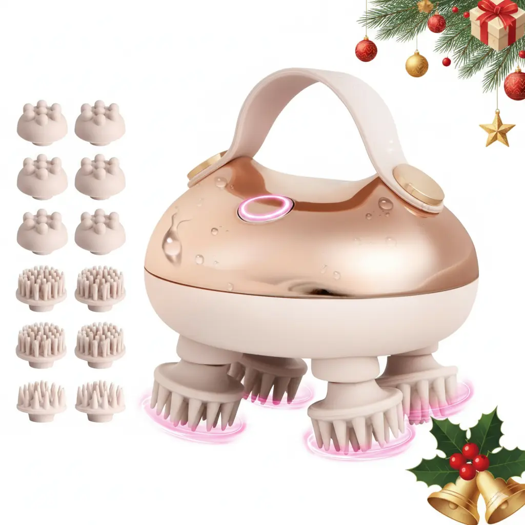 Electric| Cordless Scalp Massager Hair Growth with 3 kneading Modes,USB charging, convenient to carry ，Waterproof Head Massager with 8 Claws for Deep Cleansing,Head Scratcher,Body Massager for Stress Relief, Cat Massager summerwins Portable Golden tiktoks