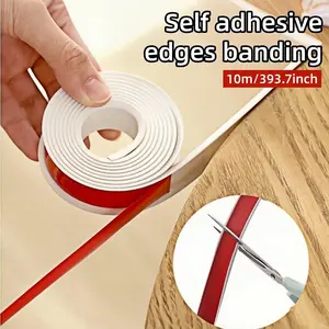 1 Roll of 10m/393.7 Inch Self-adhesive TPE Edges Banding, Easy To Install, Self-adhesive Cabinet Decorative Edges Banding, Suitable for Modern Home Decoration